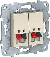 Розетка аудио без рамки Schneider Electric Unica New 2-м. бежевый картинка